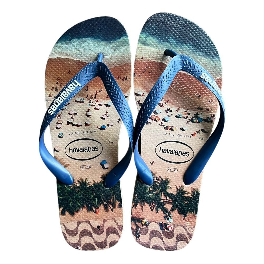 Havaianas Men’s Beach Design Sandals Sz 9/10 GUC - Picture 2 of 9